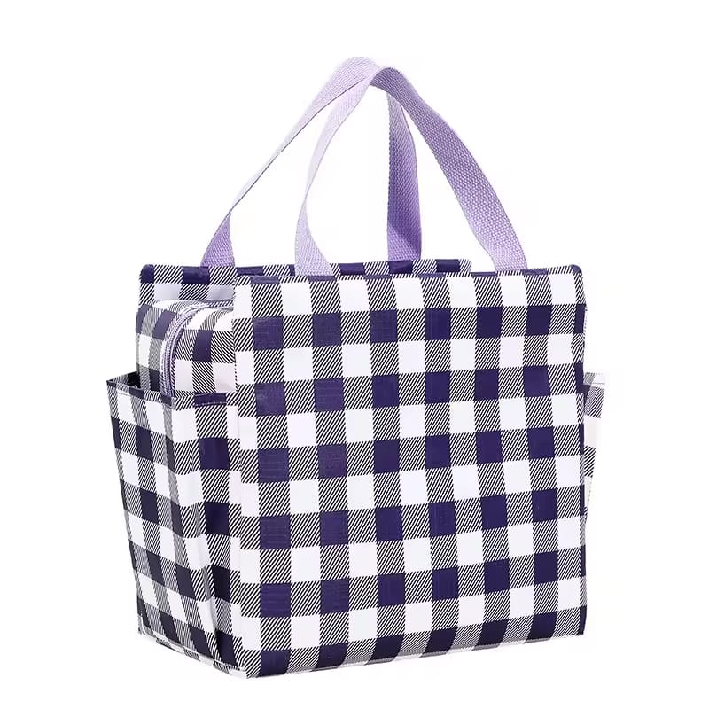 Stylish Hand Carry Thermal Lunch Bag with Water Bottle Pocket
