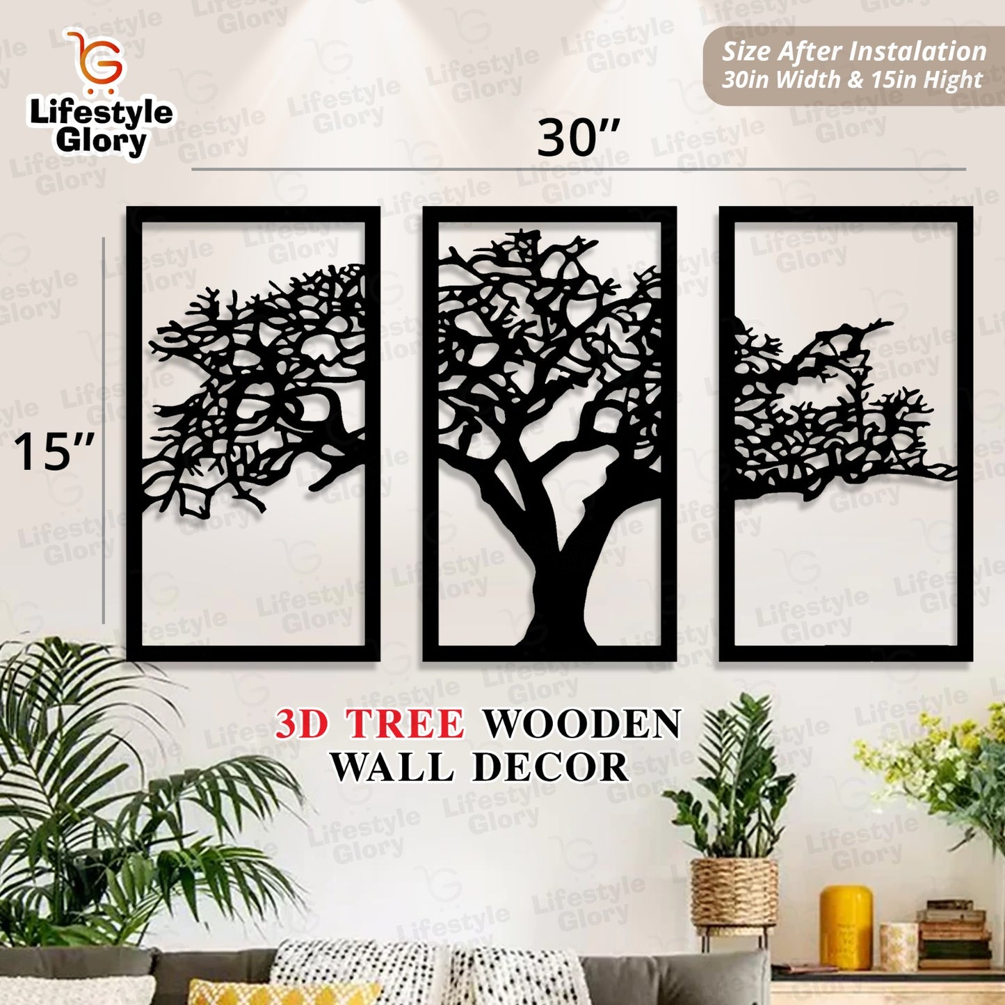 Frames Tree Wooden Wall Decor