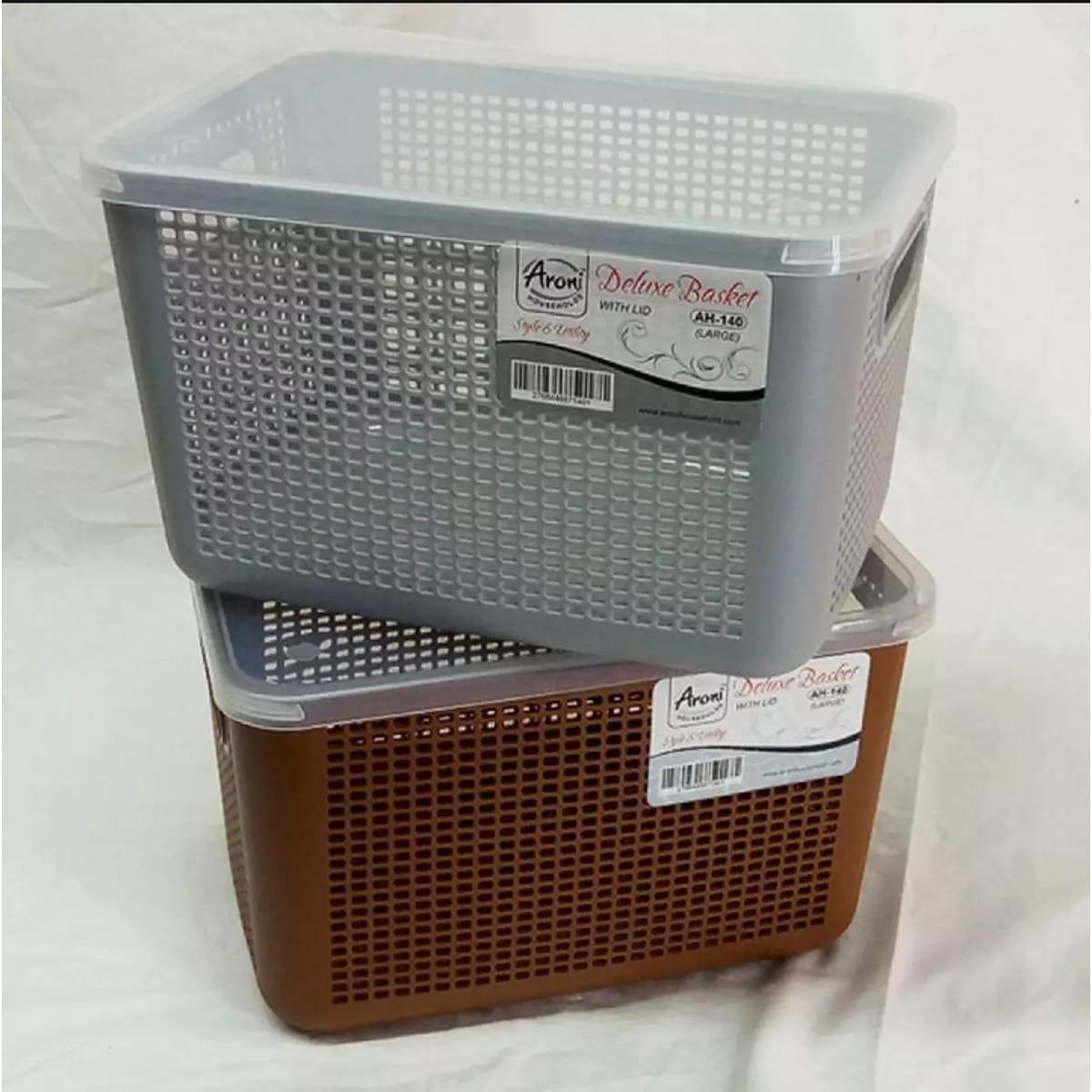 Plastic Storage Basket with Lid/Cover